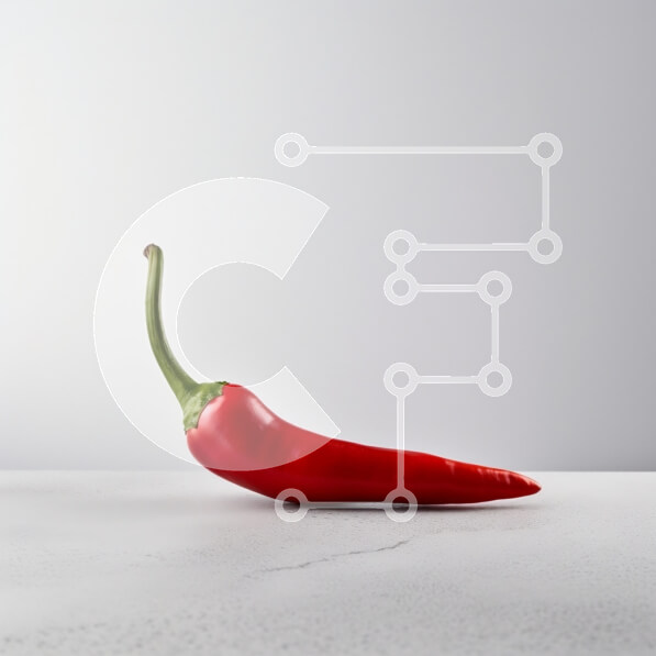 Σετ των 2 Intra Συλλεκτικό Ξύλινο Παζλ Plywood  4mm - Κόκκινο πιπέρι τσίλι σε λευκό πάγκο Σε Ξύλινο Κουτί - Διαστάσεις: 10x10 cm – 25 κομμάτια