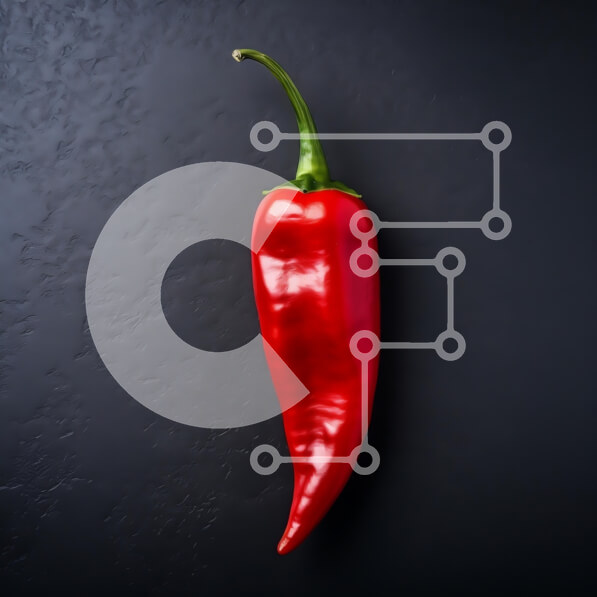 Σετ των 2 Intra Συλλεκτικό Ξύλινο Παζλ Plywood  4mm - Κόκκινο πιπέρι τσίλι σε σκούρο φόντο Σε Ξύλινο Κουτί - Διαστάσεις: 10x10 cm – 25 κομμάτια