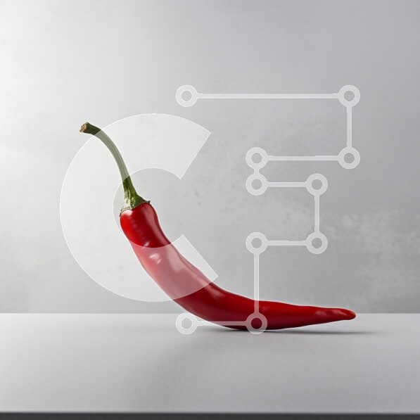 Σετ των 2 Intra Συλλεκτικό Ξύλινο Παζλ Plywood  4mm - Κόκκινο πιπέρι τσίλι σε λευκή επιφάνεια Σε Ξύλινο Κουτί - Διαστάσεις: 10x10 cm – 25 κομμάτια