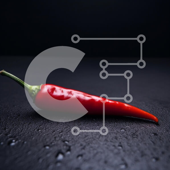 Σετ των 2 Intra Συλλεκτικό Ξύλινο Παζλ Plywood  4mm - Κοντινό πλάνο ενός κόκκινου πιπεριού τσίλι σε σκοτεινή επιφάνεια Σε Ξύλινο Κουτί - Διαστάσεις: 10x10 cm – 25 κομμάτια