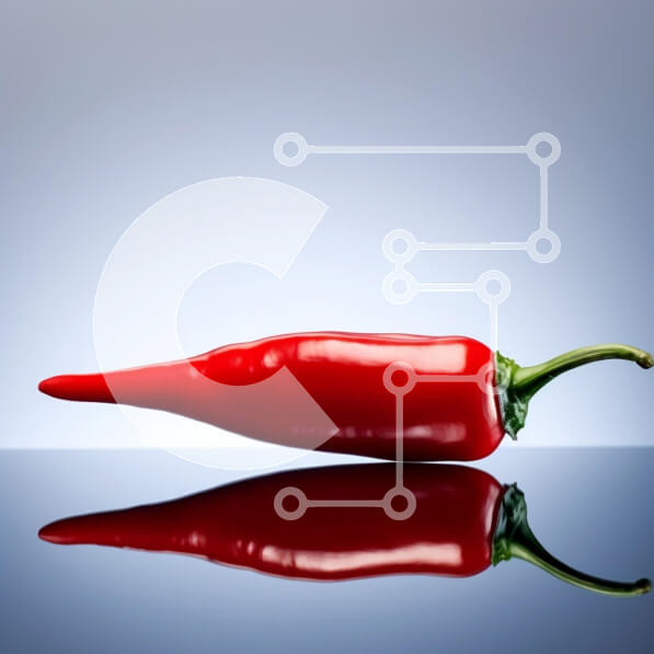 Σετ των 2 Intra Συλλεκτικό Ξύλινο Παζλ Plywood  4mm - Κόκκινο πιπέρι τσίλι σε ανακλαστική επιφάνεια Σε Ξύλινο Κουτί - Διαστάσεις: 10x10 cm – 25 κομμάτια