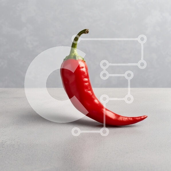 Σετ των 2 Intra Συλλεκτικό Ξύλινο Παζλ Plywood  4mm - Κόκκινο πιπέρι τσίλι σε γκρίζα επιφάνεια Σε Ξύλινο Κουτί - Διαστάσεις: 10x10 cm – 25 κομμάτια