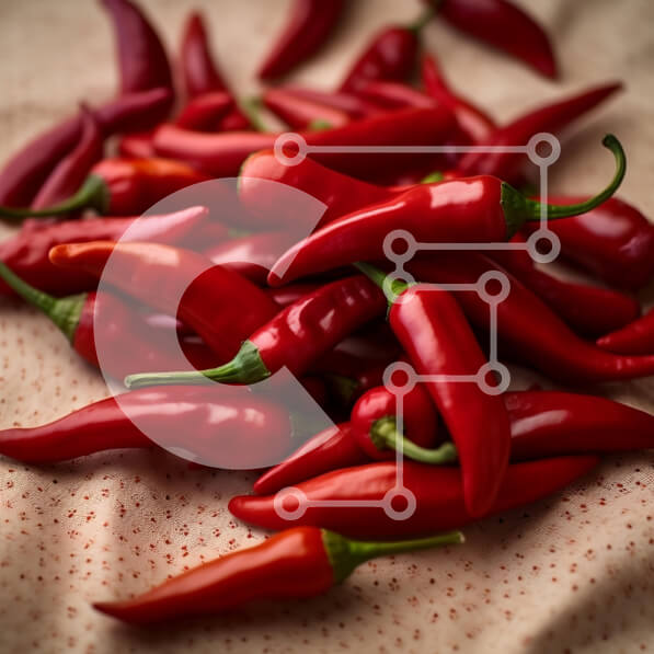 Σετ των 2 Intra Συλλεκτικό Ξύλινο Παζλ Plywood  4mm - Φρέσκες κόκκινες πιπεριές τσίλι Σε Ξύλινο Κουτί - Διαστάσεις: 10x10 cm – 25 κομμάτια