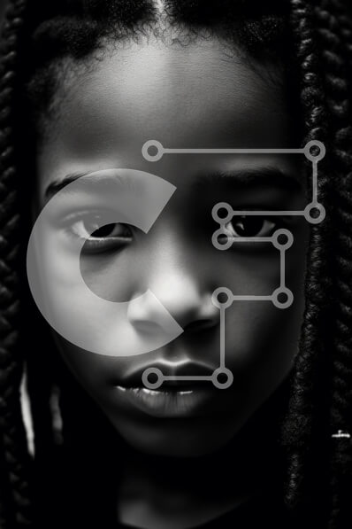 Intra Συλλεκτικό Ξύλινο Παζλ Plywood  4mm - Κοντινό πλάνο πορτρέτο ενός παιδιού με πλεκτά μαλλιά Σε Ξύλινο Κουτί - Διαστάσεις Puzzle: 10x10 cm – 25 κομμάτια