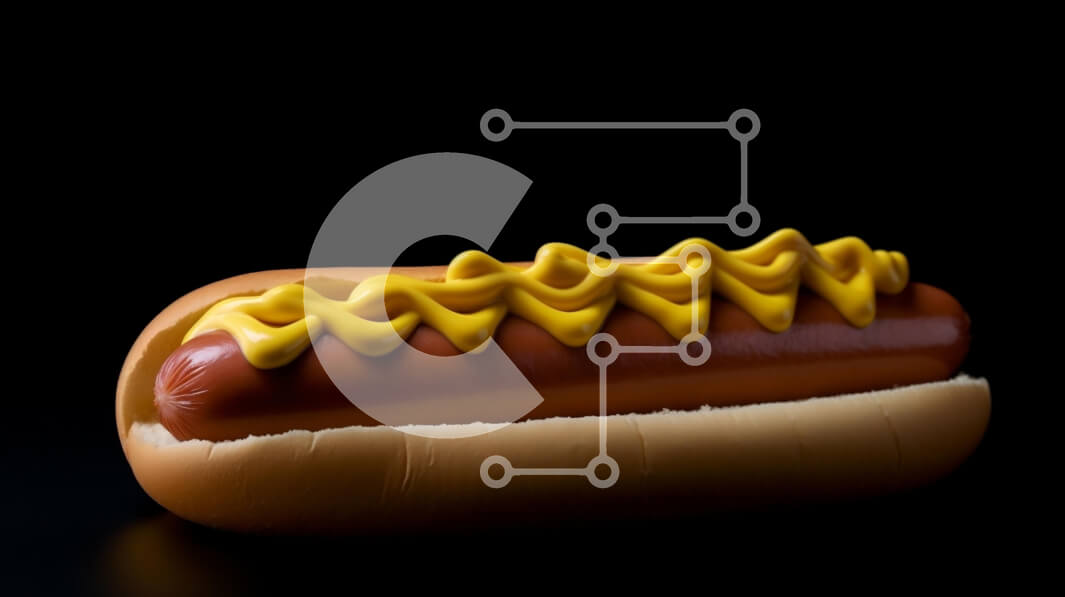 Σετ των 2 Intra Συλλεκτικό Ξύλινο Παζλ Plywood  4mm - Χοτ-ντογκ με μουστάρδα σε μαύρο φόντο Σε Ξύλινο Κουτί - Διαστάσεις: 10x10 cm – 25 κομμάτια