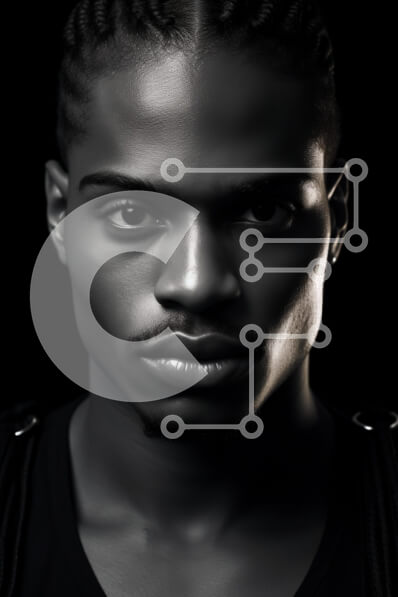 Intra Συλλεκτικό Ξύλινο Παζλ Plywood  4mm - Έντονο πορτρέτο ενός άνδρα με πλεκτά μαλλιά Σε Ξύλινο Κουτί - Διαστάσεις Puzzle: 10x10 cm – 25 κομμάτια