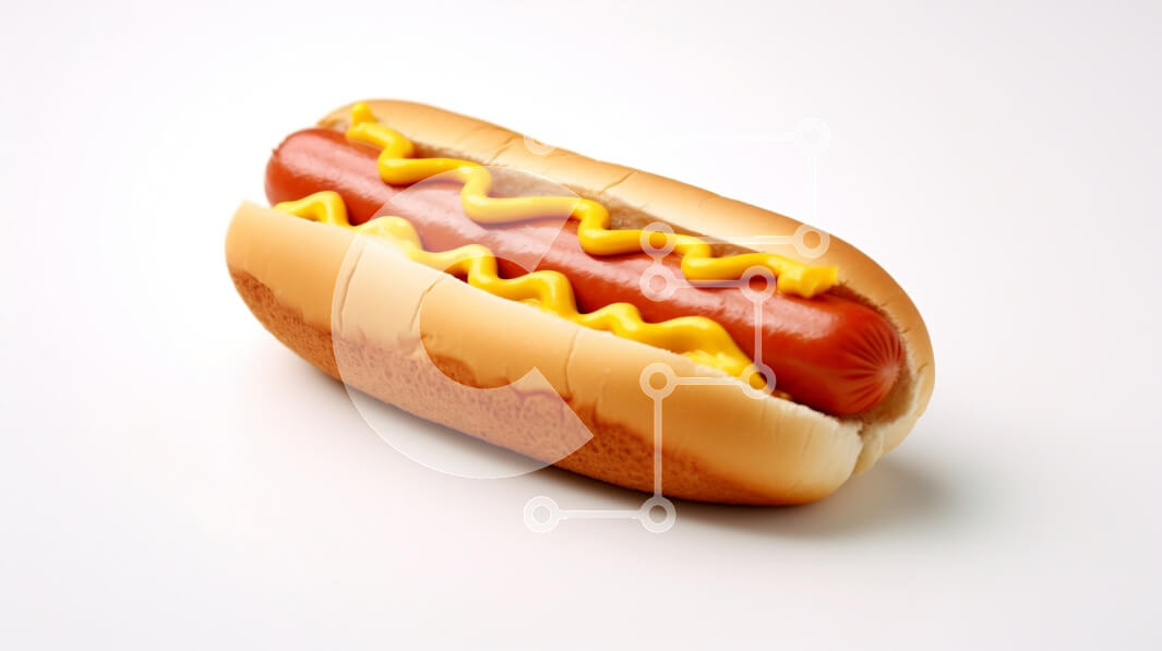 Σετ των 2 Intra Συλλεκτικό Ξύλινο Παζλ Plywood  4mm - Χοτ-ντογκ με μουστάρδα σε άσπρο φόντο Σε Ξύλινο Κουτί - Διαστάσεις: 10x10 cm – 25 κομμάτια