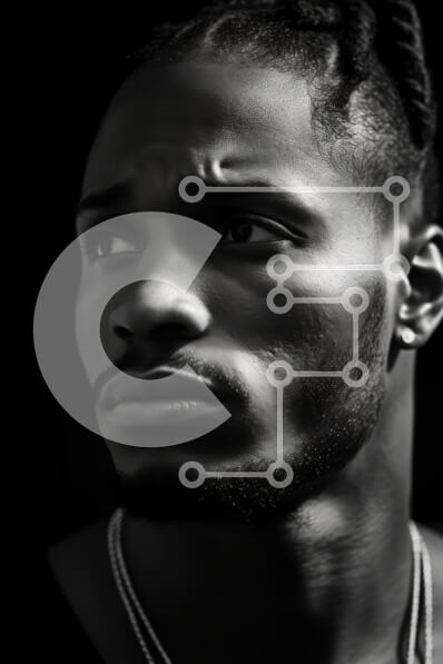 Intra Συλλεκτικό Ξύλινο Παζλ Plywood  4mm - Στοχαστικό πορτρέτο σε ασπρόμαυρο Σε Ξύλινο Κουτί - Διαστάσεις Puzzle: 10x10 cm – 25 κομμάτια