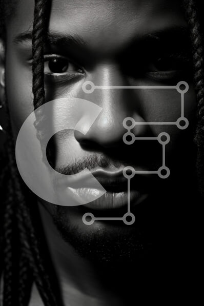 Intra Συλλεκτικό Ξύλινο Παζλ Plywood  4mm - Κοντινό πλάνο πορτρέτο ενός νεαρού άνδρα με πλεξούδες Σε Ξύλινο Κουτί - Διαστάσεις Puzzle: 10x10 cm – 25 κομμάτια