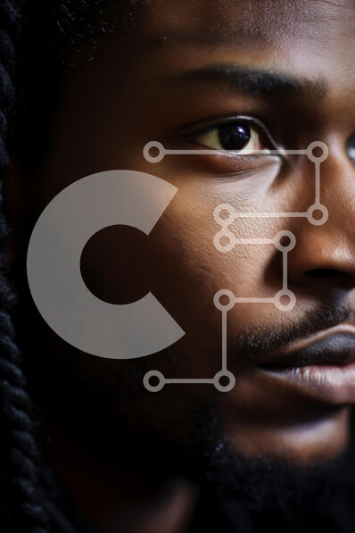 Intra Συλλεκτικό Ξύλινο Παζλ Plywood  4mm - Κοντινό προφίλ ενός άνδρα με πλεκτά μαλλιά Σε Ξύλινο Κουτί - Διαστάσεις Puzzle: 10x10 cm – 25 κομμάτια