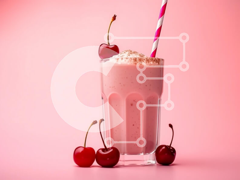 Σετ των 2 Intra Συλλεκτικό Ξύλινο Παζλ Plywood  4mm - Νόστιμο ροζ μιλκσέικ με κεράσια Σε Ξύλινο Κουτί - Διαστάσεις: 10x10 cm – 25 κομμάτια