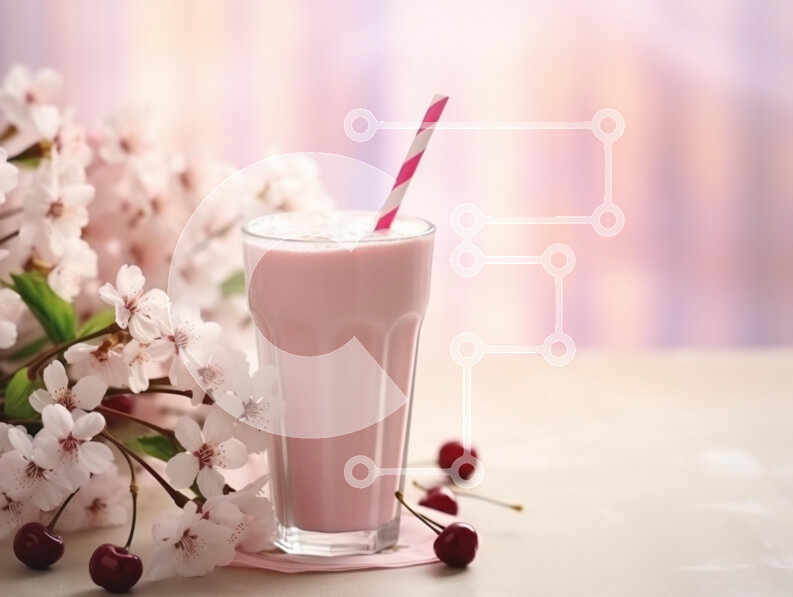 Σετ των 2 Intra Συλλεκτικό Ξύλινο Παζλ Plywood  4mm - Ροζ ποτό που περιβάλλεται από άνθη κερασιάς Σε Ξύλινο Κουτί - Διαστάσεις: 10x10 cm – 25 κομμάτια