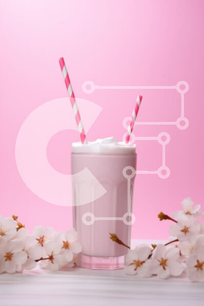 Σετ των 2 Intra Συλλεκτικό Ξύλινο Παζλ Plywood  4mm - Δροσιστικό ροζ ρόφημα με άνθη κερασιάς Σε Ξύλινο Κουτί - Διαστάσεις: 10x10 cm – 25 κομμάτια