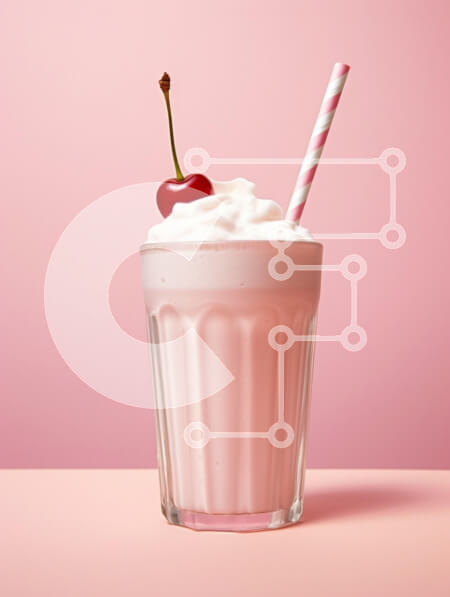 Σετ των 2 Intra Συλλεκτικό Ξύλινο Παζλ Plywood  4mm - Ροζ Milkshake με κεράσι και άχυρο Σε Ξύλινο Κουτί - Διαστάσεις: 10x10 cm – 25 κομμάτια