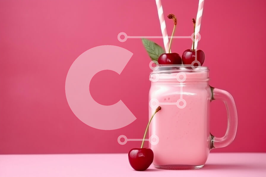 Σετ των 2 Intra Συλλεκτικό Ξύλινο Παζλ Plywood  4mm - Pink Drink in Mason Jar with Cherry Σε Ξύλινο Κουτί - Διαστάσεις: 10x10 cm – 25 κομμάτια