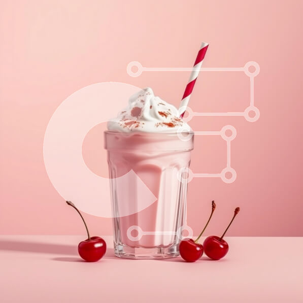 Σετ των 2 Intra Συλλεκτικό Ξύλινο Παζλ Plywood  4mm - Ροζ Milkshake με σαντιγί και κεράσια Σε Ξύλινο Κουτί - Διαστάσεις: 10x10 cm – 25 κομμάτια