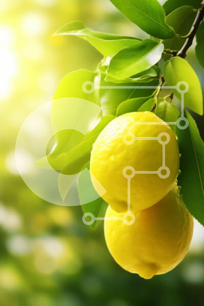 Σετ των 2 Intra Συλλεκτικό Ξύλινο Παζλ Plywood  4mm - Λεμόνια σε ένα κλαδί στο φυσικό φως Σε Ξύλινο Κουτί - Διαστάσεις: 10x10 cm – 25 κομμάτια