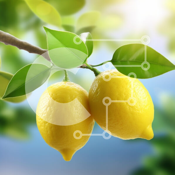 Intra Συλλεκτικό Ξύλινο Παζλ Plywood  4mm - Φρέσκα λεμόνια σε ένα κλαδί με πράσινα φύλλα Σε Ξύλινο Κουτί - Διαστάσεις: 10x10 cm – 25 κομμάτια