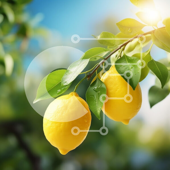 Intra Συλλεκτικό Ξύλινο Παζλ Plywood  4mm - Φρέσκα λεμόνια σε ένα κλαδί Σε Ξύλινο Κουτί - Διαστάσεις: 10x10 cm – 25 κομμάτια