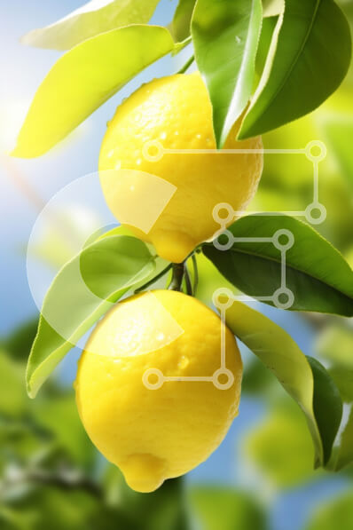 Σετ των 2 Intra Συλλεκτικό Ξύλινο Παζλ Plywood  4mm - Λεμόνια σε ένα κλαδί με πράσινα φύλλα Σε Ξύλινο Κουτί - Διαστάσεις: 10x10 cm – 25 κομμάτια