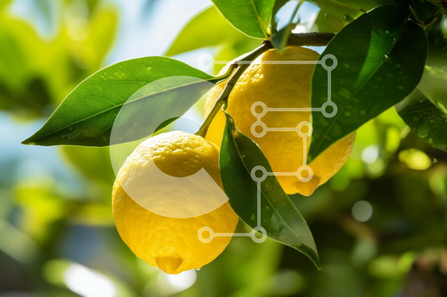 Intra Συλλεκτικό Ξύλινο Παζλ Plywood  4mm - Λεμόνια σε ένα κλαδί με πράσινα φύλλα Σε Ξύλινο Κουτί - Διαστάσεις: 10x10 cm – 25 κομμάτια