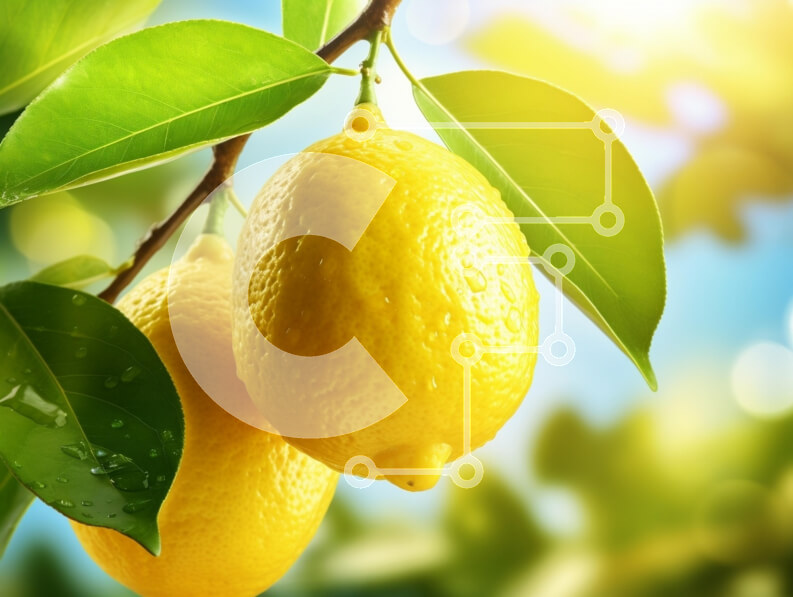 Intra Συλλεκτικό Ξύλινο Παζλ Plywood  4mm - Φρέσκα λεμόνια σε ένα κλαδί Σε Ξύλινο Κουτί - Διαστάσεις: 10x10 cm – 25 κομμάτια