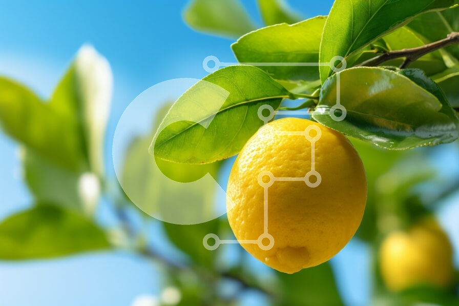 Intra Συλλεκτικό Ξύλινο Παζλ Plywood  4mm - Λεμόνι σε ένα δέντρο με μπλε ουρανό Σε Ξύλινο Κουτί - Διαστάσεις: 10x10 cm – 25 κομμάτια