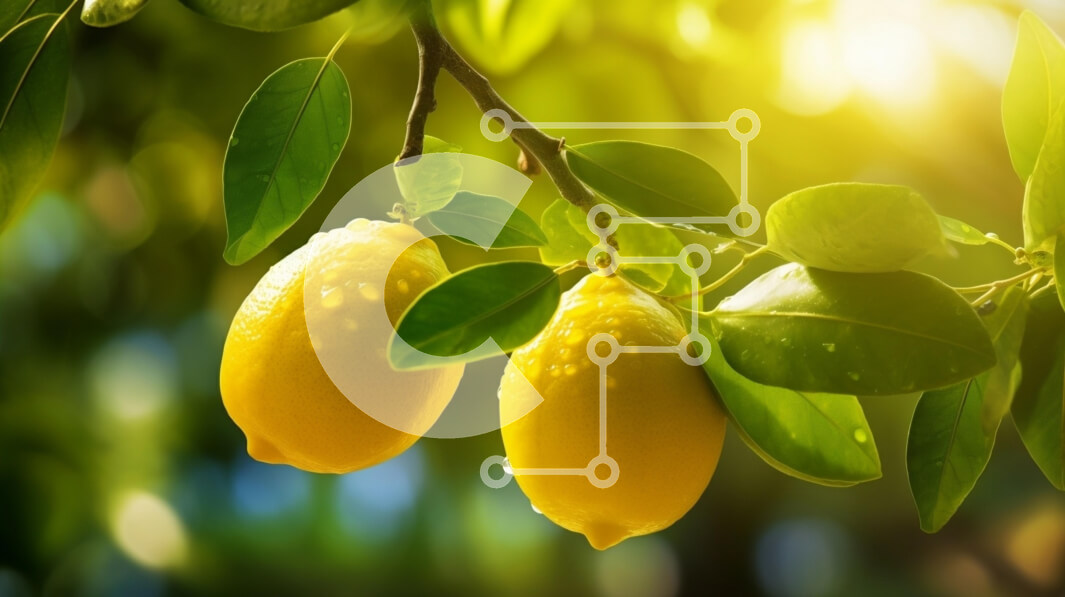 Intra Συλλεκτικό Ξύλινο Παζλ Plywood  4mm - Φρέσκα λεμόνια σε ένα κλαδί δέντρου στο φως του ήλιου Σε Ξύλινο Κουτί - Διαστάσεις: 10x10 cm – 25 κομμάτια