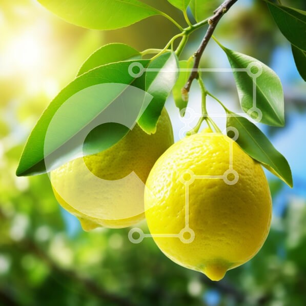 Intra Συλλεκτικό Ξύλινο Παζλ Plywood  4mm - Ώριμα λεμόνια σε ένα κλαδί δέντρου με πράσινα φύλλα Σε Ξύλινο Κουτί - Διαστάσεις: 10x10 cm – 25 κομμάτια