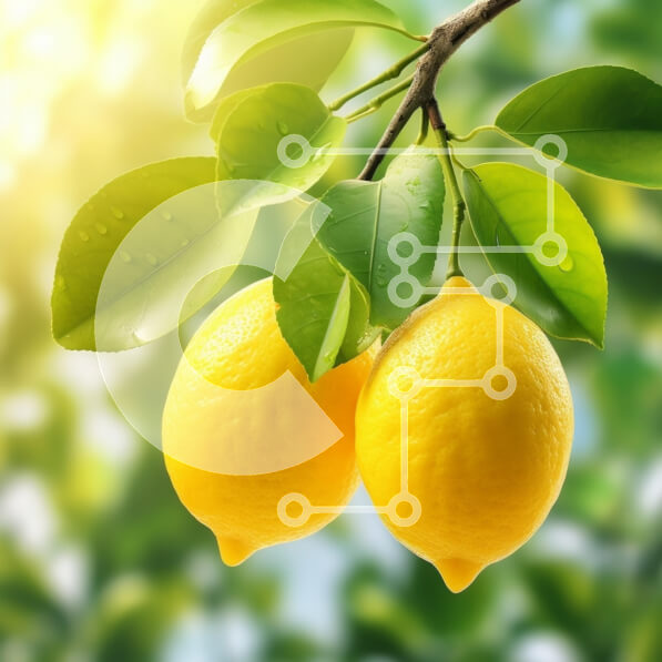 Intra Συλλεκτικό Ξύλινο Παζλ Plywood  4mm - Φρέσκα λεμόνια σε ένα κλαδί δέντρου Σε Ξύλινο Κουτί - Διαστάσεις: 10x10 cm – 25 κομμάτια