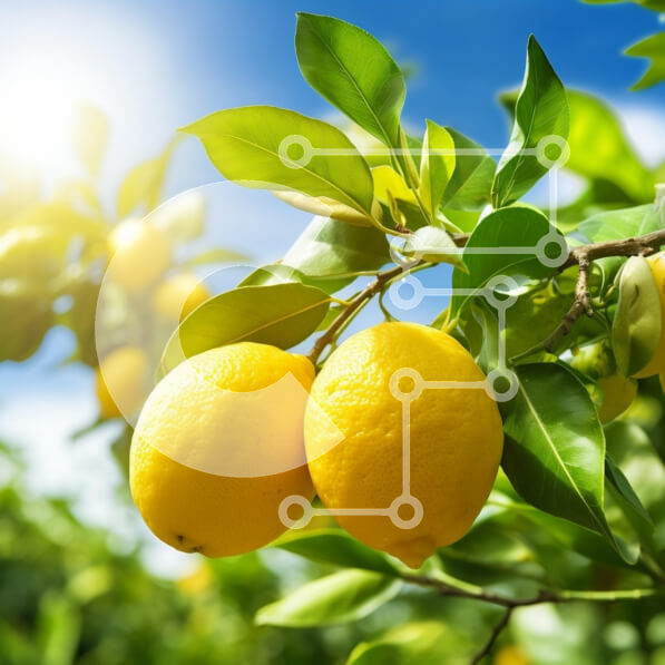 Intra Συλλεκτικό Ξύλινο Παζλ Plywood  4mm - Λεμόνια σε ένα δέντρο με μπλε ουρανό και φως του ήλιου Σε Ξύλινο Κουτί - Διαστάσεις: 10x10 cm – 25 κομμάτια