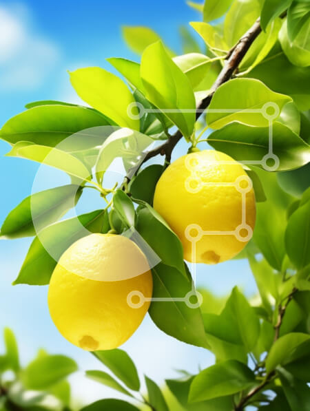 Intra Συλλεκτικό Ξύλινο Παζλ Plywood  4mm - Λεμόνια σε ένα δέντρο με μπλε ουρανό Σε Ξύλινο Κουτί - Διαστάσεις: 10x10 cm – 25 κομμάτια