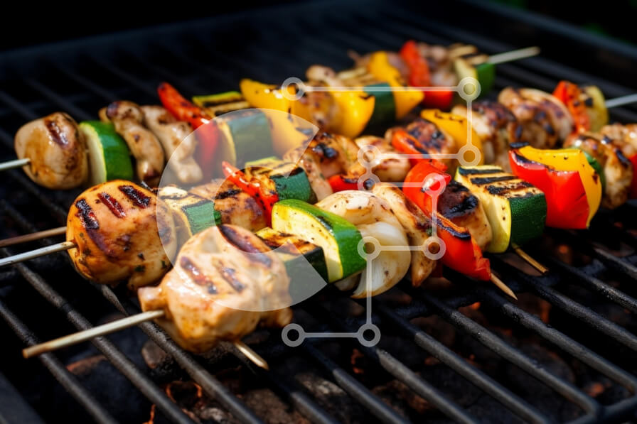 Σετ των 2 Intra Συλλεκτικό Ξύλινο Παζλ Plywood  4mm - Ψητά κεμπάπ σε σχάρα μπάρμπεκιου Σε Ξύλινο Κουτί - Διαστάσεις: 10x10 cm – 25 κομμάτια