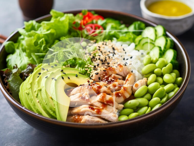 Σετ των 2 Intra Συλλεκτικό Ξύλινο Παζλ Plywood  4mm - Υγιεινό μπολ με κοτόπουλο και φρέσκα υλικά Σε Ξύλινο Κουτί - Διαστάσεις: 10x10 cm – 25 κομμάτια