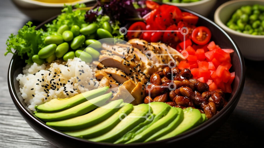 Σετ των 2 Intra Συλλεκτικό Ξύλινο Παζλ Plywood  4mm - Πολύχρωμο μπολ με φρέσκα υλικά Σε Ξύλινο Κουτί - Διαστάσεις: 10x10 cm – 25 κομμάτια