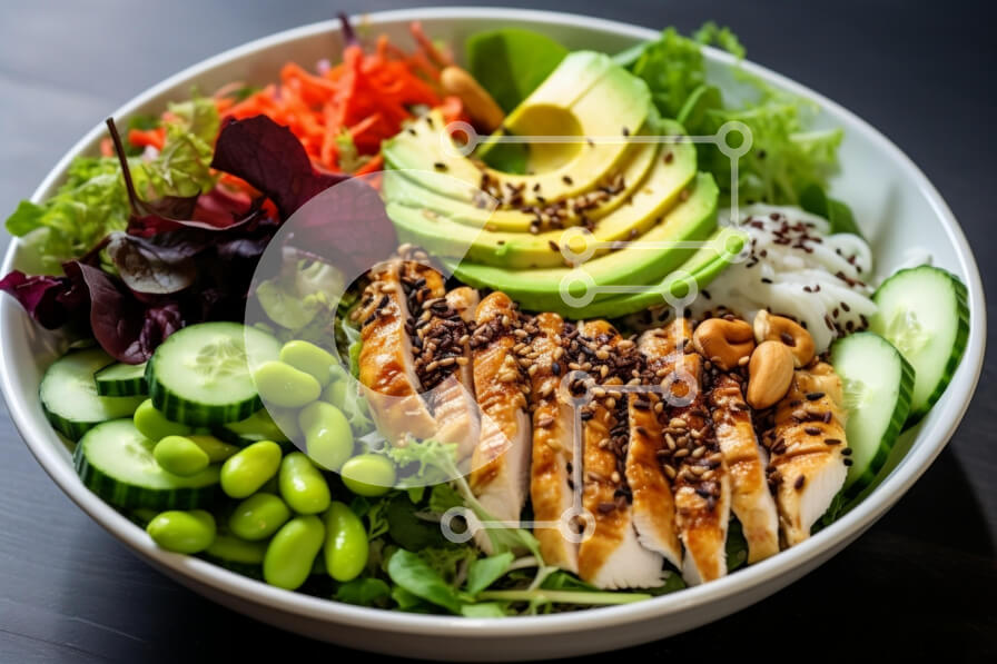 Σετ των 2 Intra Συλλεκτικό Ξύλινο Παζλ Plywood  4mm - Ζωντανή σαλατιέρα με ψητό κοτόπουλο και λαχανικά Σε Ξύλινο Κουτί - Διαστάσεις: 10x10 cm – 25 κομμάτια