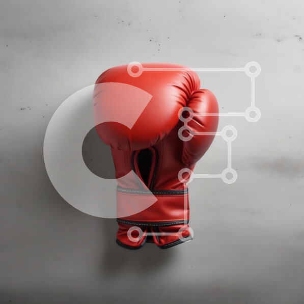 Intra Συλλεκτικό Ξύλινο Παζλ Plywood  4mm - Κόκκινο γάντι του μποξ σε γκρι φόντο Σε Ξύλινο Κουτί - Διαστάσεις Puzzle: 10x10 cm – 25 κομμάτια