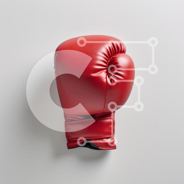 Intra Συλλεκτικό Ξύλινο Παζλ Plywood  4mm - Κόκκινο γάντι του μποξ σε ουδέτερο φόντο Σε Ξύλινο Κουτί - Διαστάσεις Puzzle: 10x10 cm – 25 κομμάτια