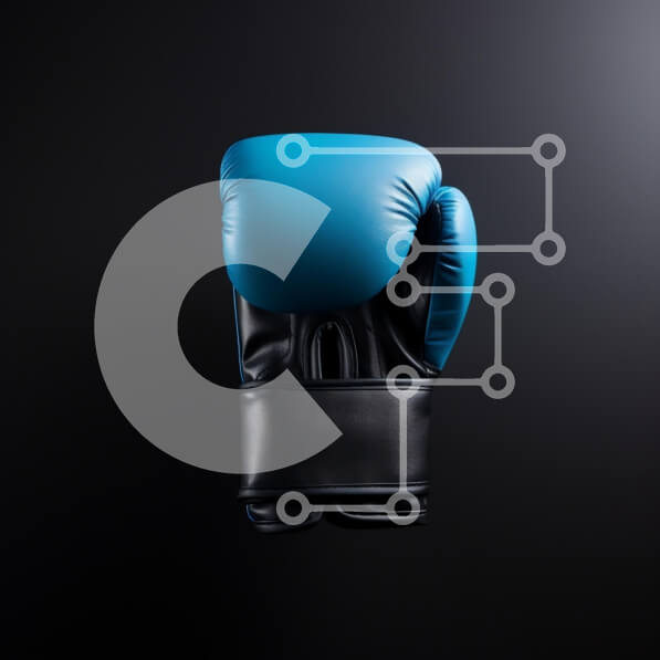 Intra Συλλεκτικό Ξύλινο Παζλ Plywood  4mm - Γάντι του μποξ σε μπλε και μαύρο χρώμα Σε Ξύλινο Κουτί - Διαστάσεις Puzzle: 10x10 cm – 25 κομμάτια