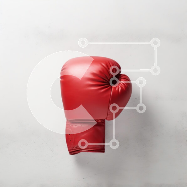 Intra Συλλεκτικό Ξύλινο Παζλ Plywood  4mm - Κόκκινο γάντι του μποξ σε άσπρο φόντο Σε Ξύλινο Κουτί - Διαστάσεις: 10x10 cm – 25 κομμάτια