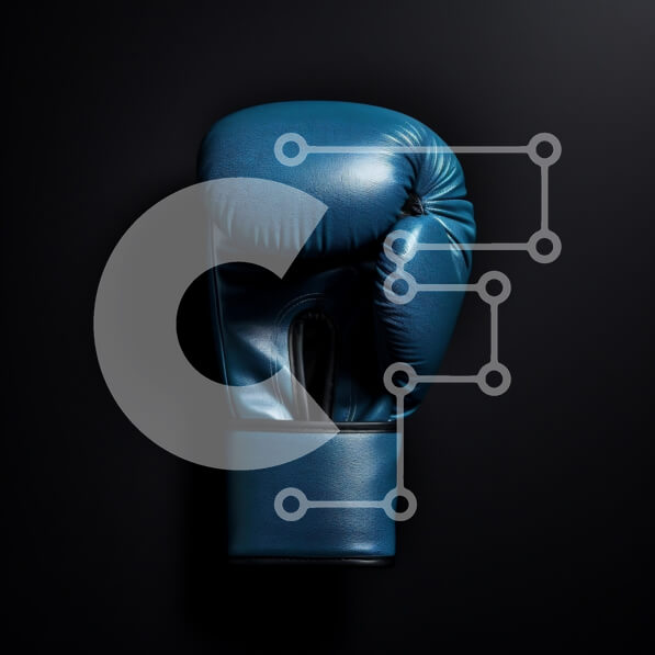 Intra Συλλεκτικό Ξύλινο Παζλ Plywood  4mm - Γάντι του μποξ Teal σε μαύρο φόντο Σε Ξύλινο Κουτί - Διαστάσεις: 10x10 cm – 25 κομμάτια