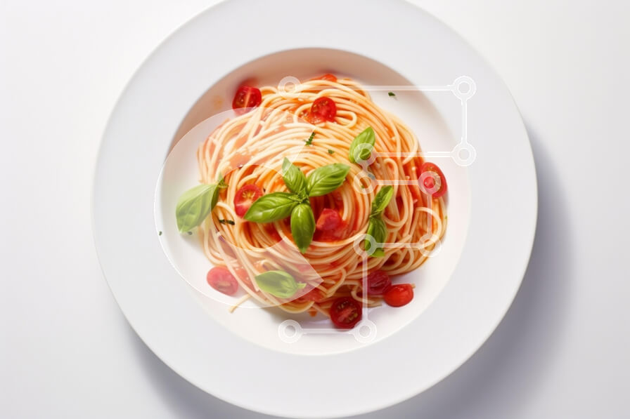 Σετ των 2 Intra Συλλεκτικό Ξύλινο Παζλ Plywood  4mm - Λαχταριστά μακαρόνια με βασιλικό και ντοματίνια Σε Ξύλινο Κουτί - Διαστάσεις: 10x10 cm – 25 κομμάτια