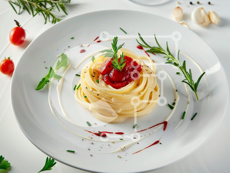 Σετ των 2 Intra Συλλεκτικό Ξύλινο Παζλ Plywood  4mm - Νόστιμα ζυμαρικά με σάλτσα ντομάτας και φρέσκα μυρωδικά Σε Ξύλινο Κουτί - Διαστάσεις: 10x10 cm – 25 κομμάτια