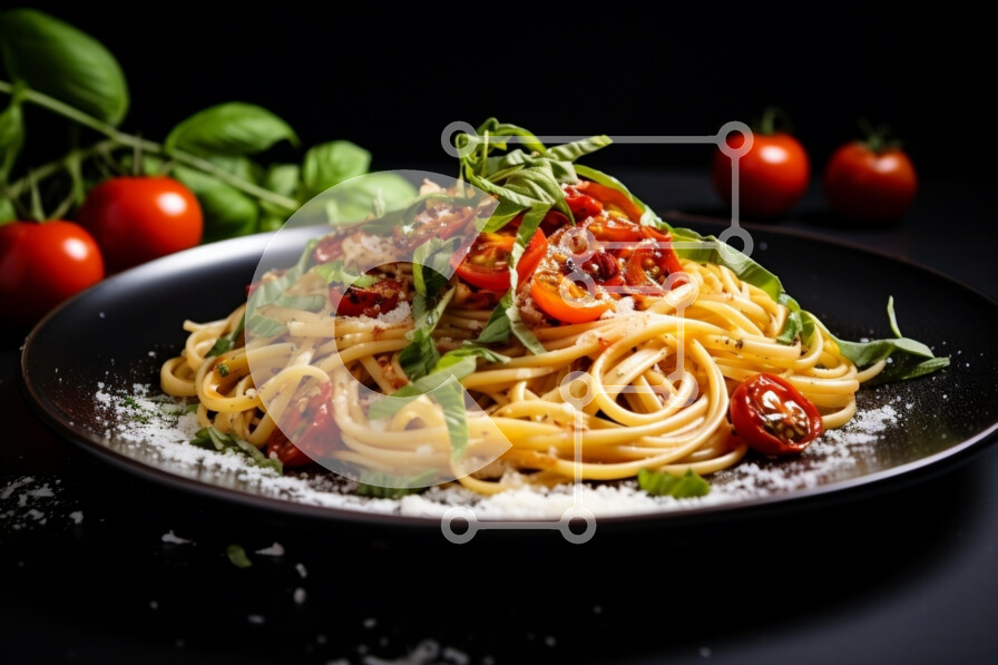 Σετ των 2 Intra Συλλεκτικό Ξύλινο Παζλ Plywood  4mm - Λαχταριστά μακαρόνια με ντοματίνια και βασιλικό Σε Ξύλινο Κουτί - Διαστάσεις: 10x10 cm – 25 κομμάτια