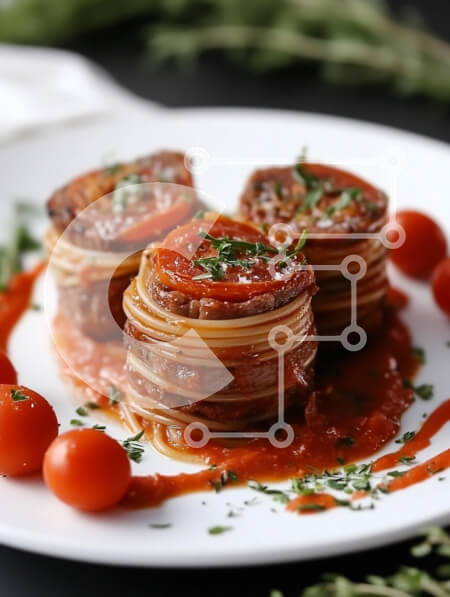 Σετ των 2 Intra Συλλεκτικό Ξύλινο Παζλ Plywood  4mm - Δημιουργικό πιάτο με σπαγγέτι και κρέας Σε Ξύλινο Κουτί - Διαστάσεις: 10x10 cm – 25 κομμάτια