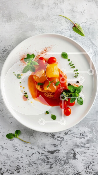 Intra Συλλεκτικό Ξύλινο Παζλ Plywood  4mm - Κομψό πιάτο ζυμαρικών με σάλτσα ντομάτας και βότανα Σε Ξύλινο Κουτί - Διαστάσεις: 10x10 cm – 25 κομμάτια