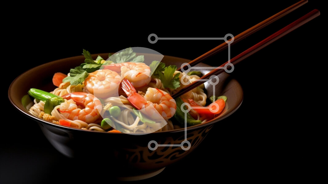 Σετ των 2 Intra Συλλεκτικό Ξύλινο Παζλ Plywood  4mm - Νόστιμα νουντλς γαρίδας Σε Ξύλινο Κουτί - Διαστάσεις: 10x10 cm – 25 κομμάτια