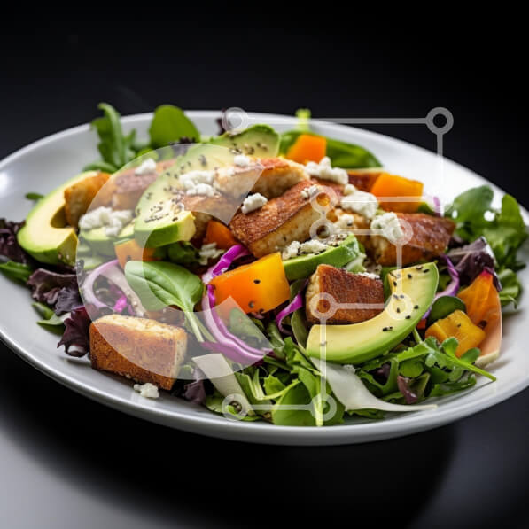 Σετ των 2 Intra Συλλεκτικό Ξύλινο Παζλ Plywood  4mm - Ζωντανή σαλάτα με αβοκάντο και κρουτόν Σε Ξύλινο Κουτί - Διαστάσεις: 10x10 cm – 25 κομμάτια