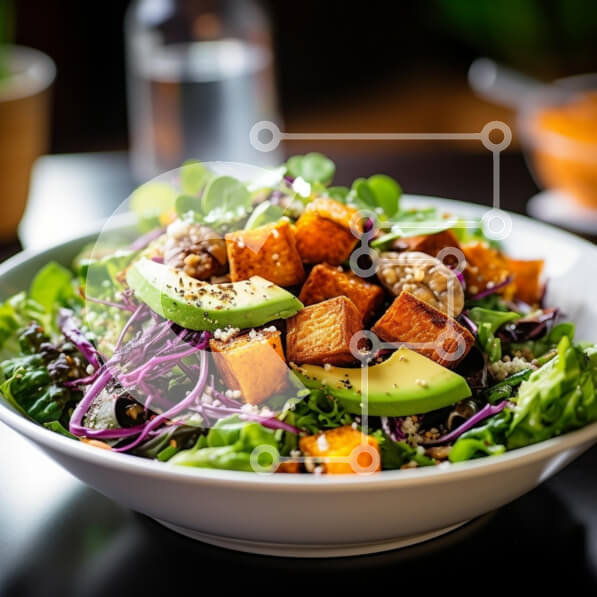 Σετ των 2 Intra Συλλεκτικό Ξύλινο Παζλ Plywood  4mm - Πολύχρωμη σαλάτα με ψητά λαχανικά Σε Ξύλινο Κουτί - Διαστάσεις: 10x10 cm – 25 κομμάτια