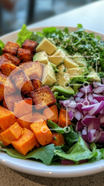 Intra Συλλεκτικό Ξύλινο Παζλ Plywood  4mm - Ζωντανό μπολ σαλάτας με ψητά λαχανικά και τόφου Σε Ξύλινο Κουτί - Διαστάσεις: 10x10 cm – 25 κομμάτια